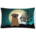 Micasa Halloween Scary Bullmastiff Canvas Fabric Decorative Pillow MI893592
